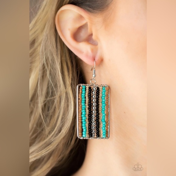 Beadwork Wonder Black Earrings - Picture 2 of 3